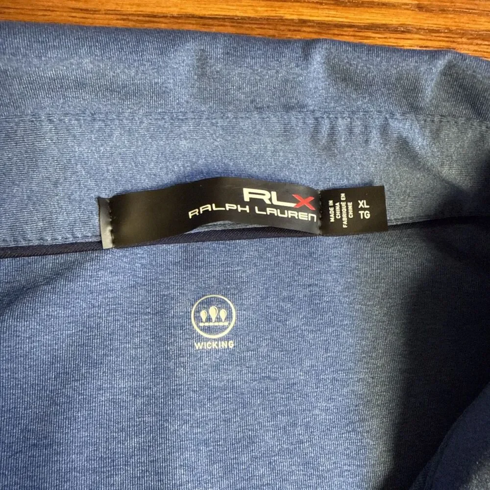 Caves Valley RLX Ralph Lauren Golf Polo Shirt Men's XL Blue Performance Stretch